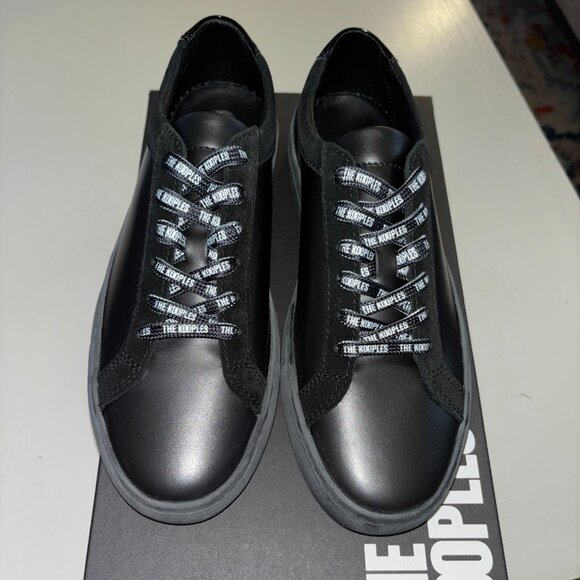 NEW | THE KOOPLES Leather Sneakers Black Unisex FR 38 (Women 7) - Picture 2 of 7